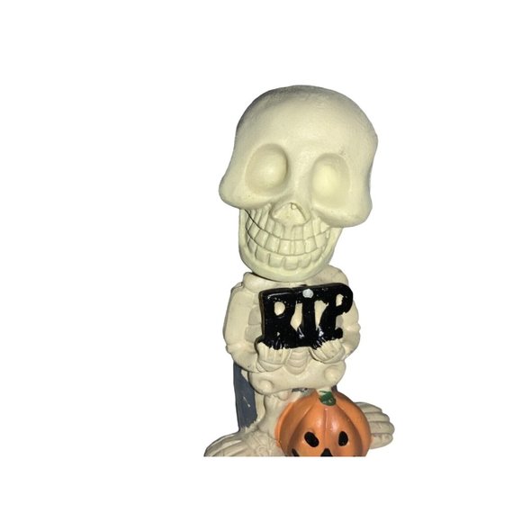 HALLOWEEN Skeleton FIGURINE. HEAD ON SPRING BOBBLE HEAD / NODDER - Picture 2 of 9